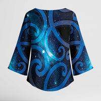New Zealand Maori Matariki Kimono Sleeve Blouse Galaxy Kowhaiwhai LT7 - Polynesian Pride