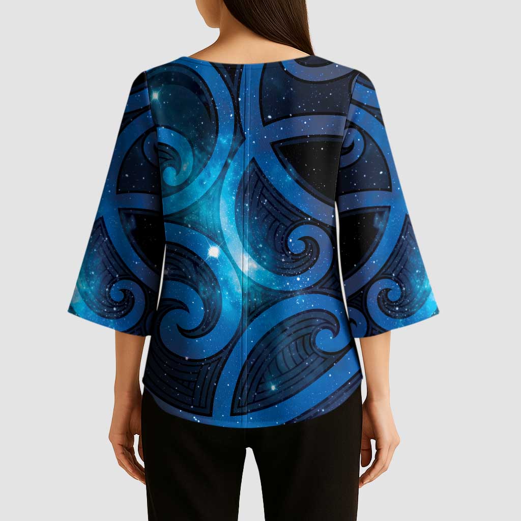 New Zealand Maori Matariki Kimono Sleeve Blouse Galaxy Kowhaiwhai LT7 - Polynesian Pride