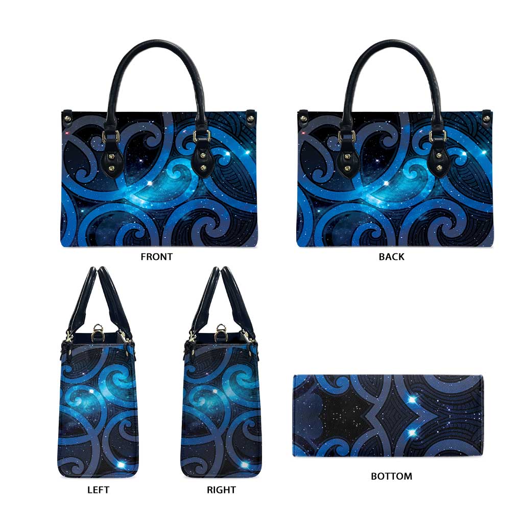 New Zealand Maori Matariki Leather Bag Galaxy Kowhaiwhai LT7 - Polynesian Pride