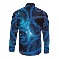 New Zealand Maori Matariki Long Sleeve Button Shirt Galaxy Kowhaiwhai LT7 - Polynesian Pride