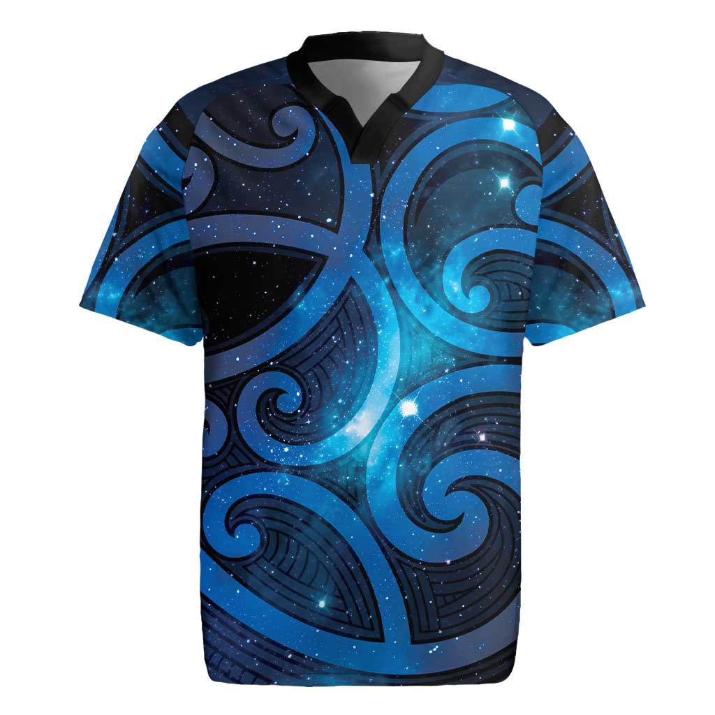 New Zealand Maori Matariki Rugby Jersey Galaxy Kowhaiwhai LT7 Galaxy - Polynesian Pride