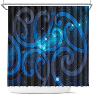 New Zealand Maori Matariki Shower Curtain Galaxy Kowhaiwhai LT7 Galaxy - Polynesian Pride
