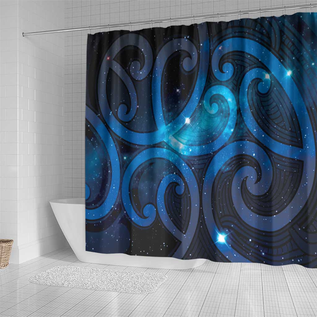 New Zealand Maori Matariki Shower Curtain Galaxy Kowhaiwhai LT7 - Polynesian Pride