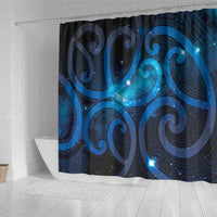 New Zealand Maori Matariki Shower Curtain Galaxy Kowhaiwhai LT7 - Polynesian Pride