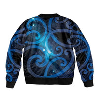 New Zealand Maori Matariki Sleeve Zip Bomber Jacket Galaxy Kowhaiwhai LT7 - Polynesian Pride