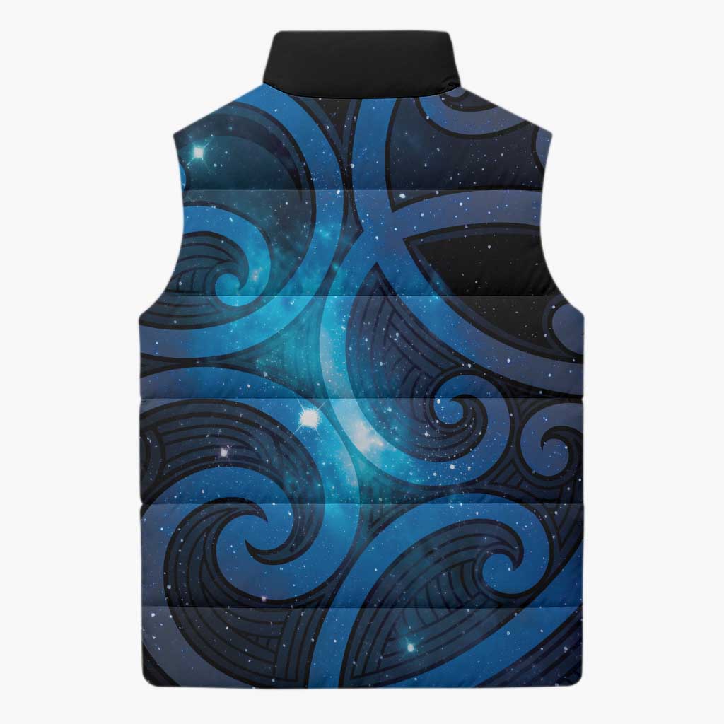 New Zealand Maori Matariki Sleeveless Puffer Jacket Galaxy Kowhaiwhai LT7 - Polynesian Pride