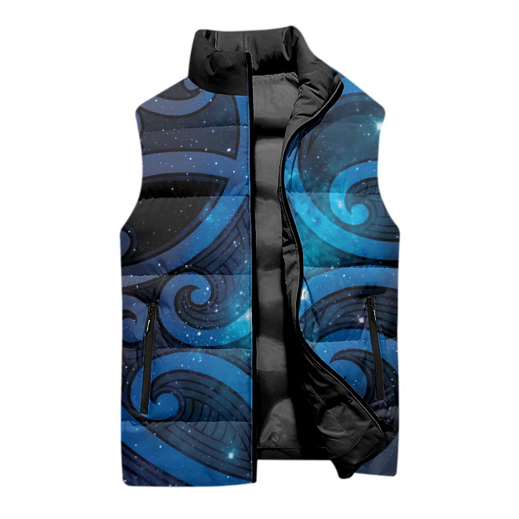 New Zealand Maori Matariki Sleeveless Puffer Jacket Galaxy Kowhaiwhai LT7 - Polynesian Pride