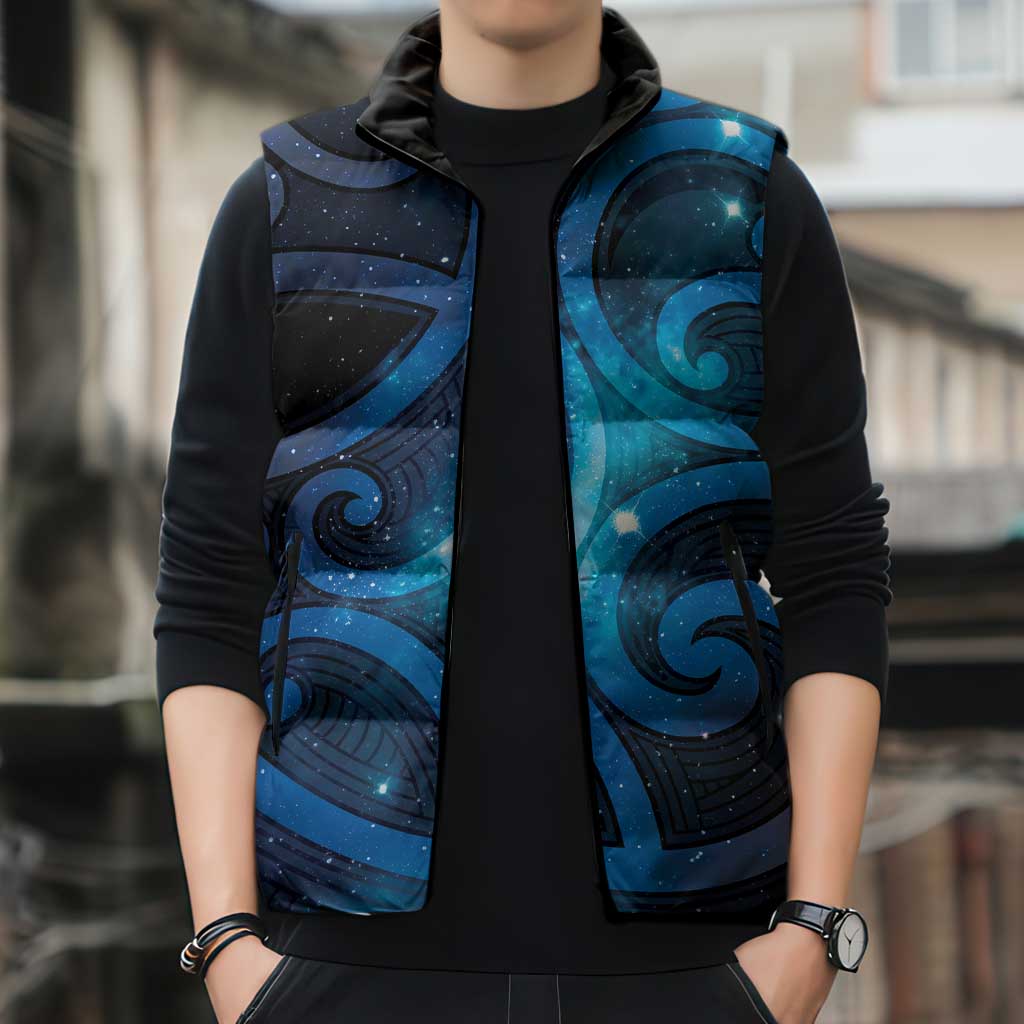 New Zealand Maori Matariki Sleeveless Puffer Jacket Galaxy Kowhaiwhai LT7 - Polynesian Pride