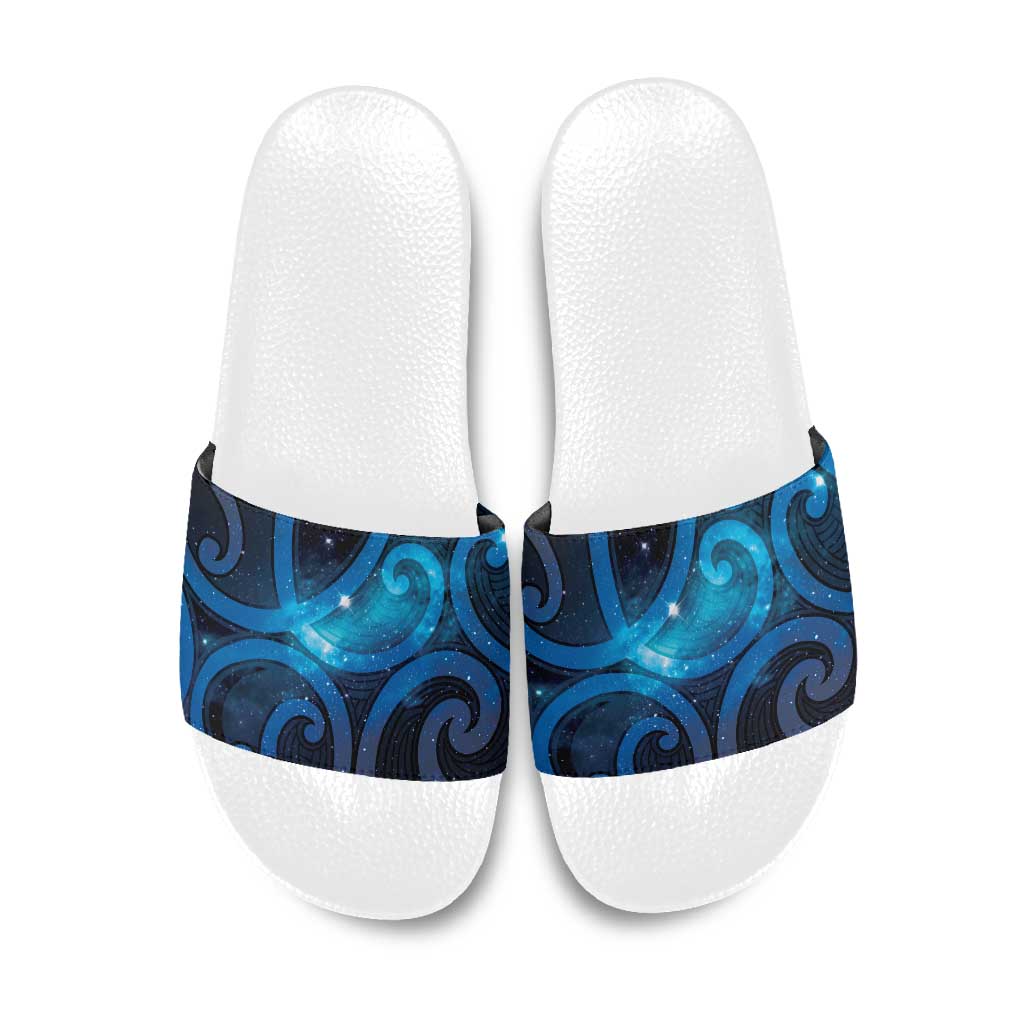 New Zealand Maori Matariki Slide Sandals Galaxy Kowhaiwhai LT7 Galaxy - Polynesian Pride