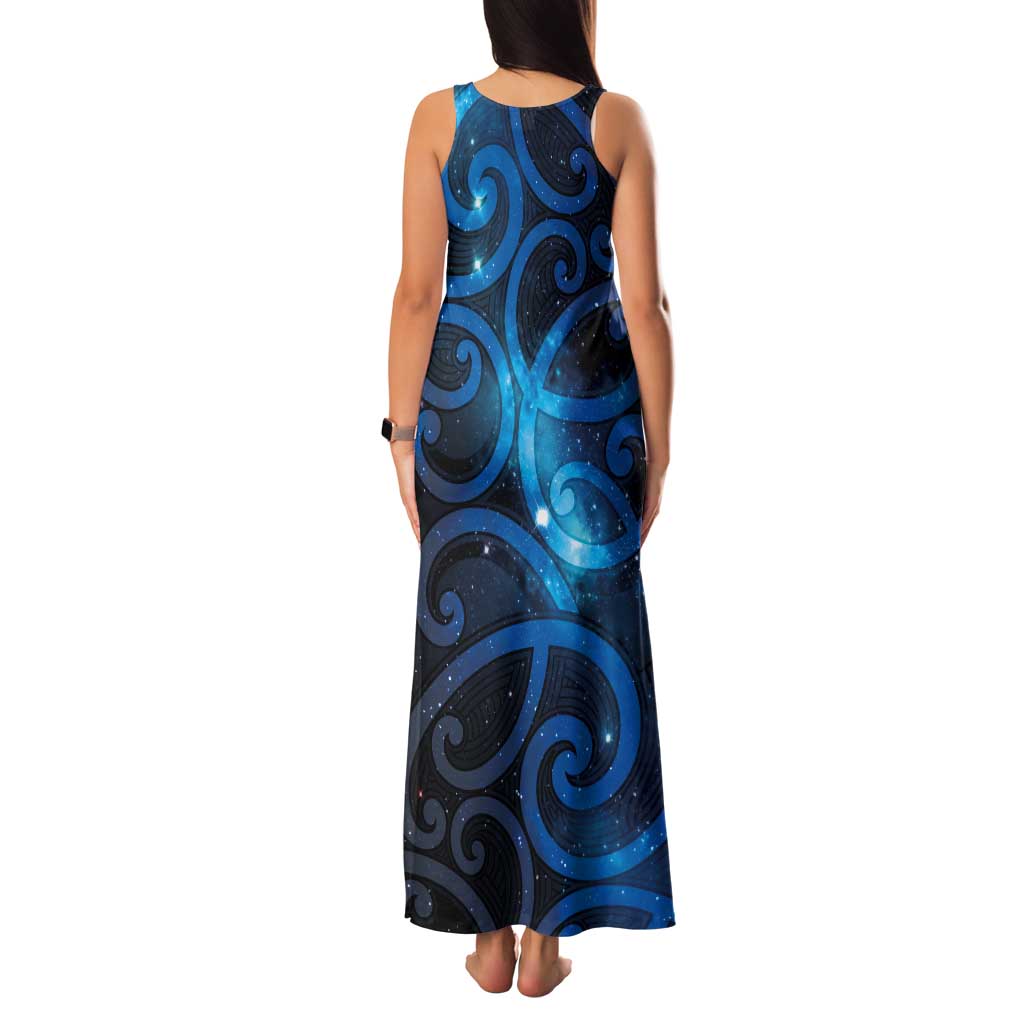 New Zealand Maori Matariki Tank Maxi Dress Galaxy Kowhaiwhai LT7 - Polynesian Pride
