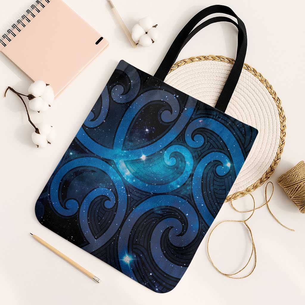 New Zealand Maori Matariki Tote Bag Galaxy Kowhaiwhai LT7 Black Strap One Size Galaxy - Polynesian Pride