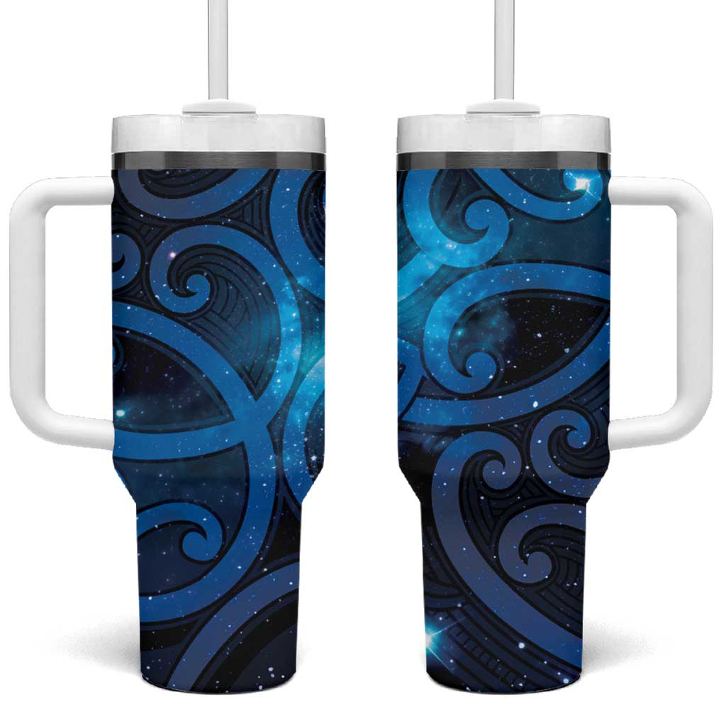 New Zealand Maori Matariki Tumbler With Handle Galaxy Kowhaiwhai LT7 One Size: 40 oz Galaxy - Polynesian Pride