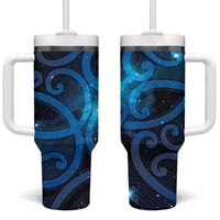 New Zealand Maori Matariki Tumbler With Handle Galaxy Kowhaiwhai LT7 One Size: 40 oz Galaxy - Polynesian Pride