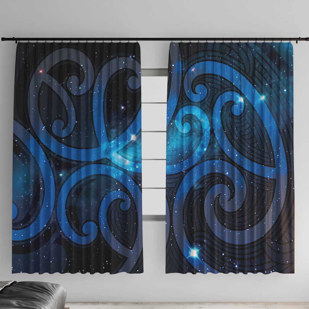 New Zealand Maori Matariki Window Curtain Galaxy Kowhaiwhai LT7 With Hooks Galaxy - Polynesian Pride