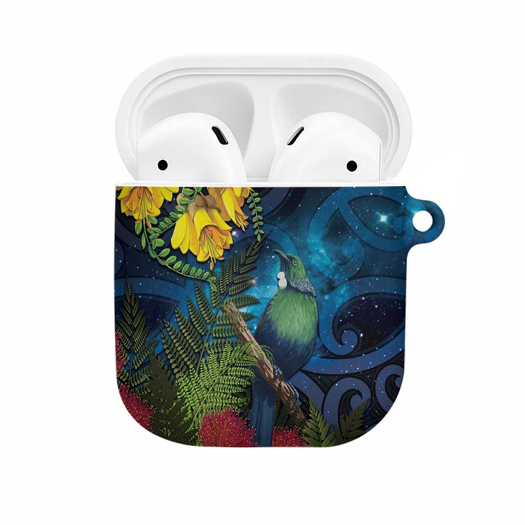 Tui Bird New Zealand Starry Sky AirPods Case Maori Koru