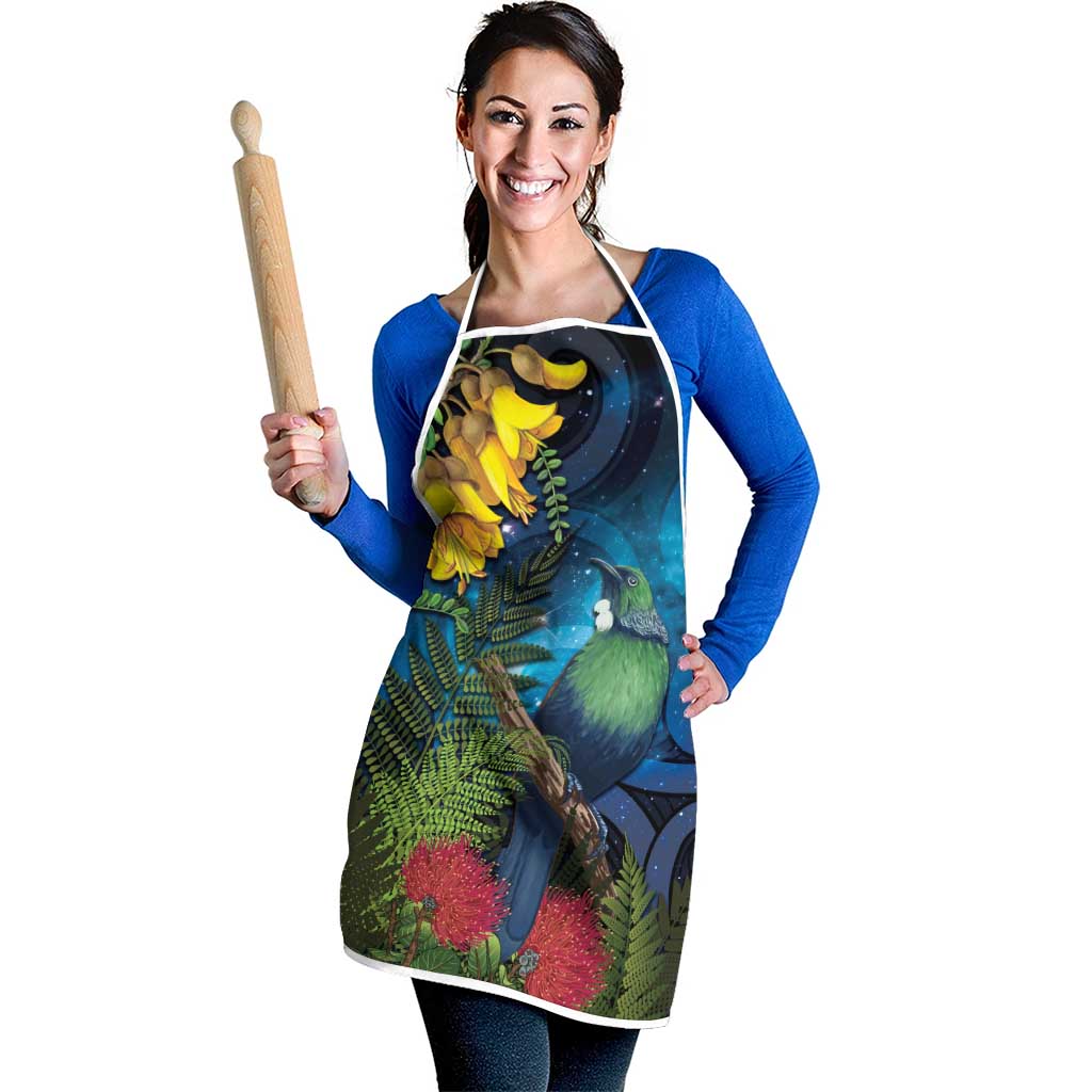 Tui Bird New Zealand Starry Sky Apron Maori Koru LT7 - Polynesian Pride