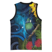 Tui Bird New Zealand Starry Sky Basketball Jersey Maori Koru LT7 - Polynesian Pride