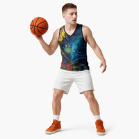 Tui Bird New Zealand Starry Sky Basketball Jersey Maori Koru LT7 - Polynesian Pride