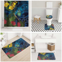 Tui Bird New Zealand Starry Sky Bathroom Set Maori Koru LT7 - Polynesian Pride