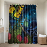 Tui Bird New Zealand Starry Sky Bathroom Set Maori Koru LT7 Shower Curtain Only Galaxy - Polynesian Pride