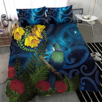 Tui Bird New Zealand Starry Sky Bedding Set Maori Koru LT7 - Polynesian Pride