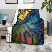 Tui Bird New Zealand Starry Sky Blanket Maori Koru LT7 - Polynesian Pride