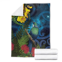 Tui Bird New Zealand Starry Sky Blanket Maori Koru LT7 - Polynesian Pride