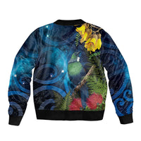 Tui Bird New Zealand Starry Sky Bomber Jacket Maori Koru LT7 - Polynesian Pride