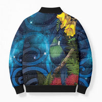 Tui Bird New Zealand Starry Sky Bomber Puffer Jacket Maori Koru LT7 - Polynesian Pride