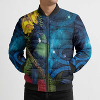 Tui Bird New Zealand Starry Sky Bomber Puffer Jacket Maori Koru LT7 - Polynesian Pride