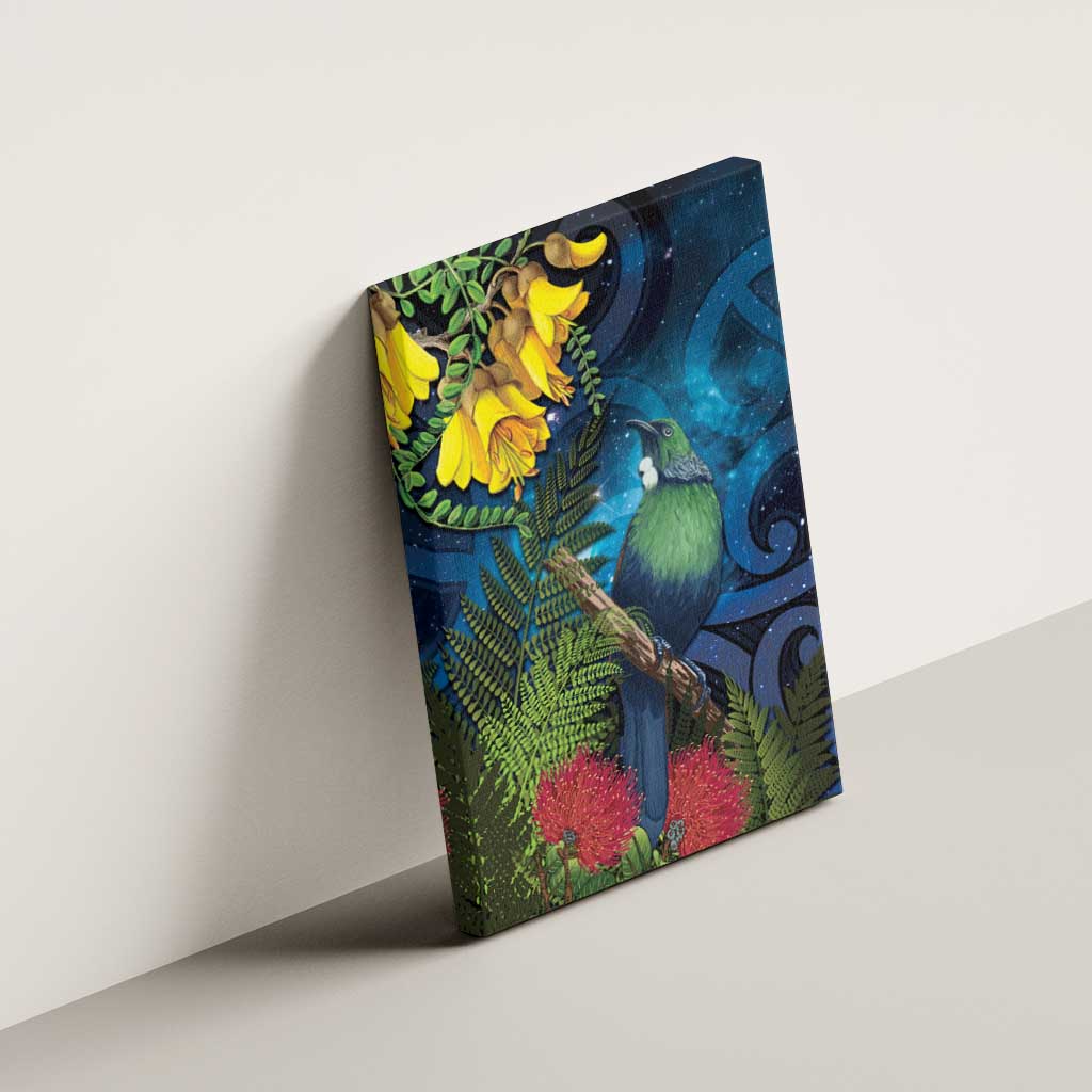 Tui Bird New Zealand Starry Sky Canvas Wall Art Maori Koru LT7 - Polynesian Pride