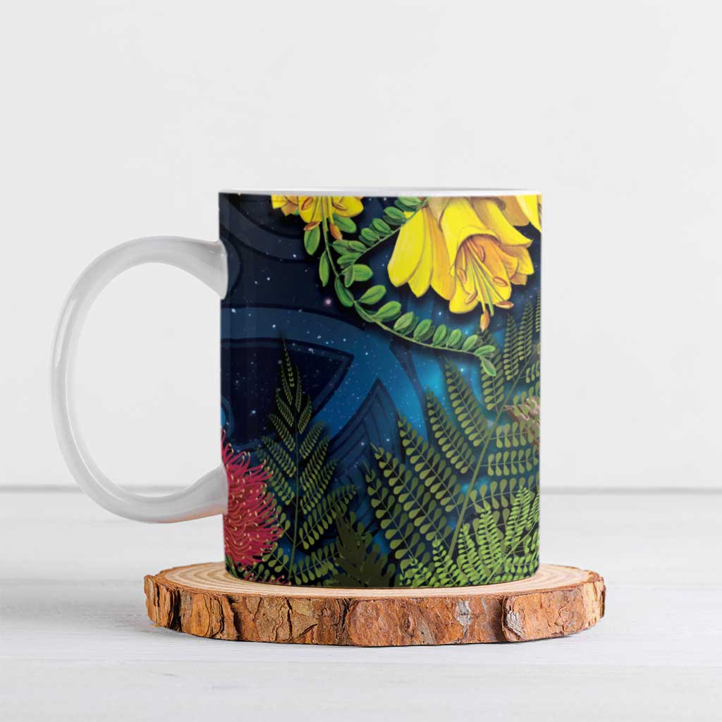 Tui Bird New Zealand Starry Sky Ceramic Mug Maori Koru LT7 Galaxy - Polynesian Pride