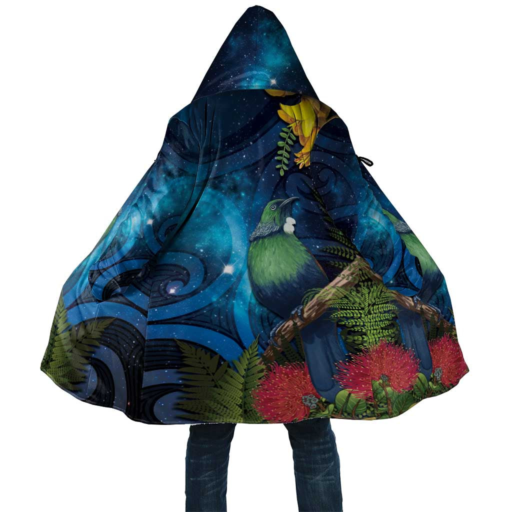 Tui Bird New Zealand Starry Sky Cloak Maori Koru LT7 Unisex Galaxy - Polynesian Pride