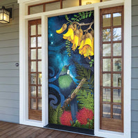 Tui Bird New Zealand Starry Sky Door Cover Maori Koru LT7 - Polynesian Pride