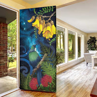 Tui Bird New Zealand Starry Sky Door Cover Maori Koru LT7 - Polynesian Pride