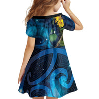 Tui Bird New Zealand Starry Sky Family Matching Summer Maxi Dress and Hawaiian Shirt Maori Koru