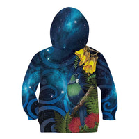 Tui Bird New Zealand Starry Sky Kid Hoodie Maori Koru LT7 - Polynesian Pride