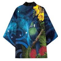 Tui Bird New Zealand Starry Sky Kimono Maori Koru LT7 - Polynesian Pride