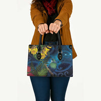 Tui Bird New Zealand Starry Sky Leather Bag Maori Koru LT7 - Polynesian Pride