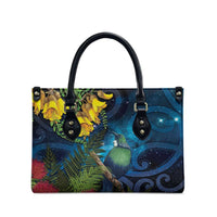 Tui Bird New Zealand Starry Sky Leather Bag Maori Koru LT7 - Polynesian Pride