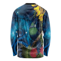 Tui Bird New Zealand Starry Sky Long Sleeve Shirt Maori Koru LT7 - Polynesian Pride
