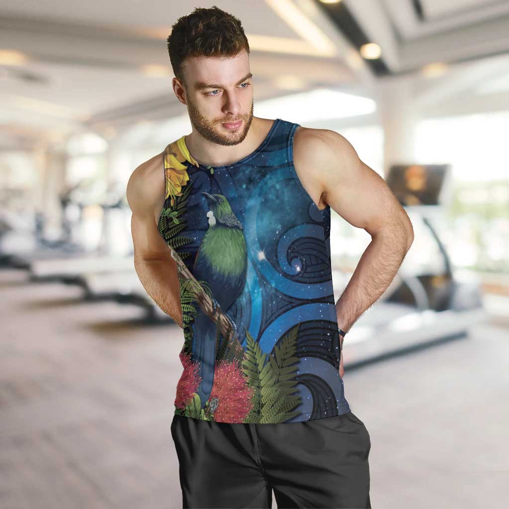 Tui Bird New Zealand Starry Sky Men Tank Top Maori Koru LT7 Galaxy - Polynesian Pride