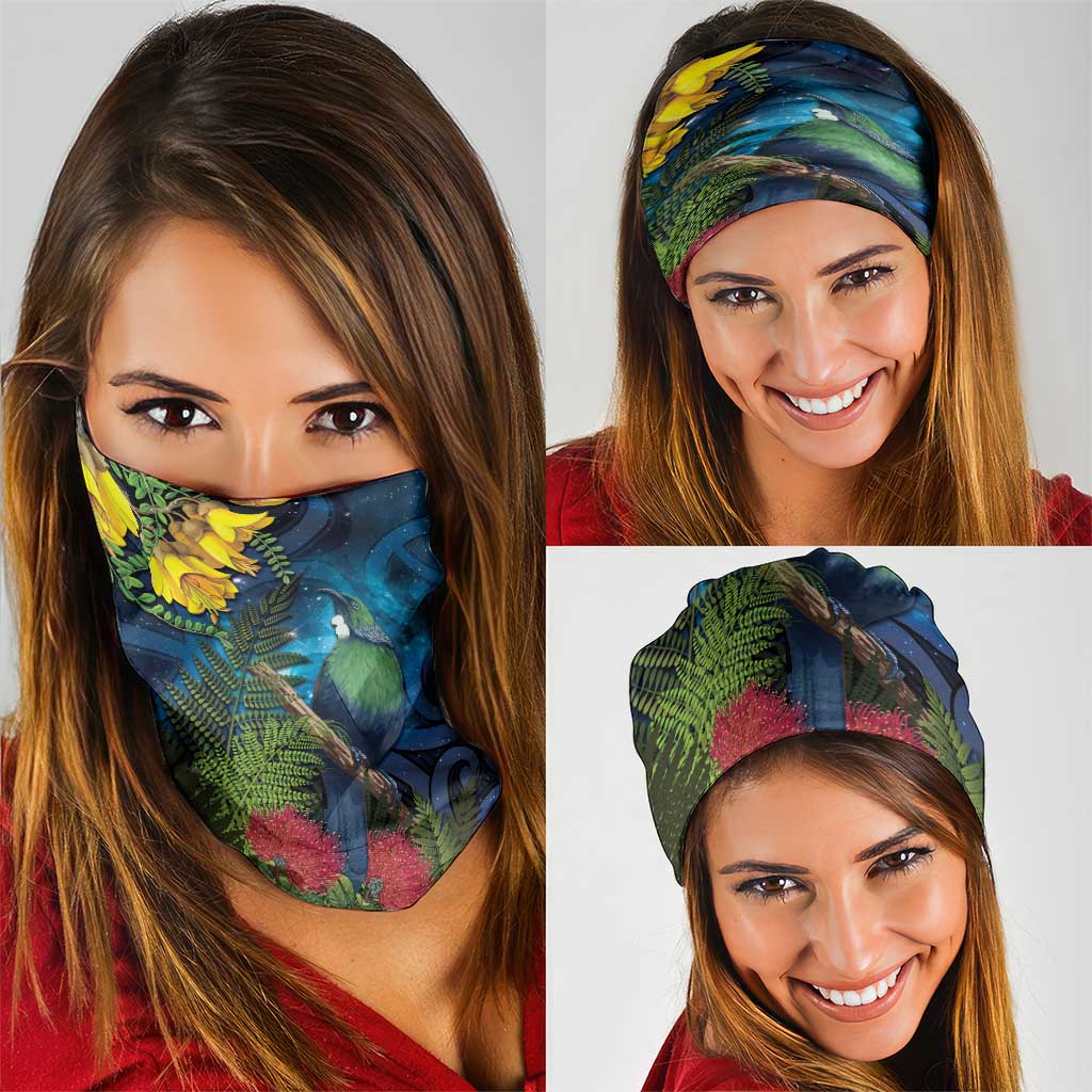 Tui Bird New Zealand Starry Sky Neck Gaiter Maori Koru LT7 - Polynesian Pride