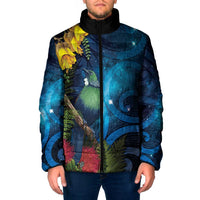 Tui Bird New Zealand Starry Sky Padded Jacket Maori Koru LT7 Men Galaxy - Polynesian Pride
