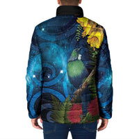 Tui Bird New Zealand Starry Sky Padded Jacket Maori Koru LT7 - Polynesian Pride
