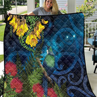 Tui Bird New Zealand Starry Sky Quilt Maori Koru LT7 Galaxy - Polynesian Pride
