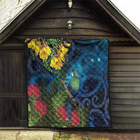 Tui Bird New Zealand Starry Sky Quilt Maori Koru LT7 - Polynesian Pride
