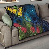 Tui Bird New Zealand Starry Sky Quilt Maori Koru LT7 - Polynesian Pride