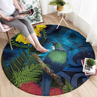 Tui Bird New Zealand Starry Sky Round Carpet Maori Koru LT7 - Polynesian Pride