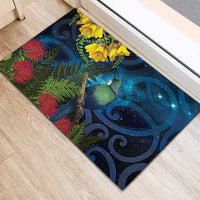 Tui Bird New Zealand Starry Sky Rubber Doormat Maori Koru LT7 - Polynesian Pride